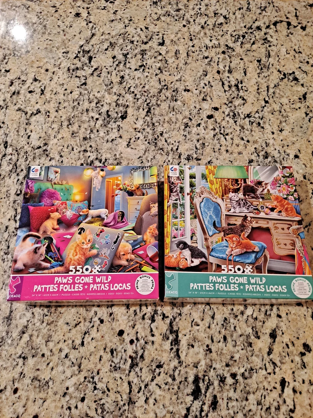 Ceaco Paws Gone Wild 550-Piece Jigsaw Puzzle - Cat Scenes